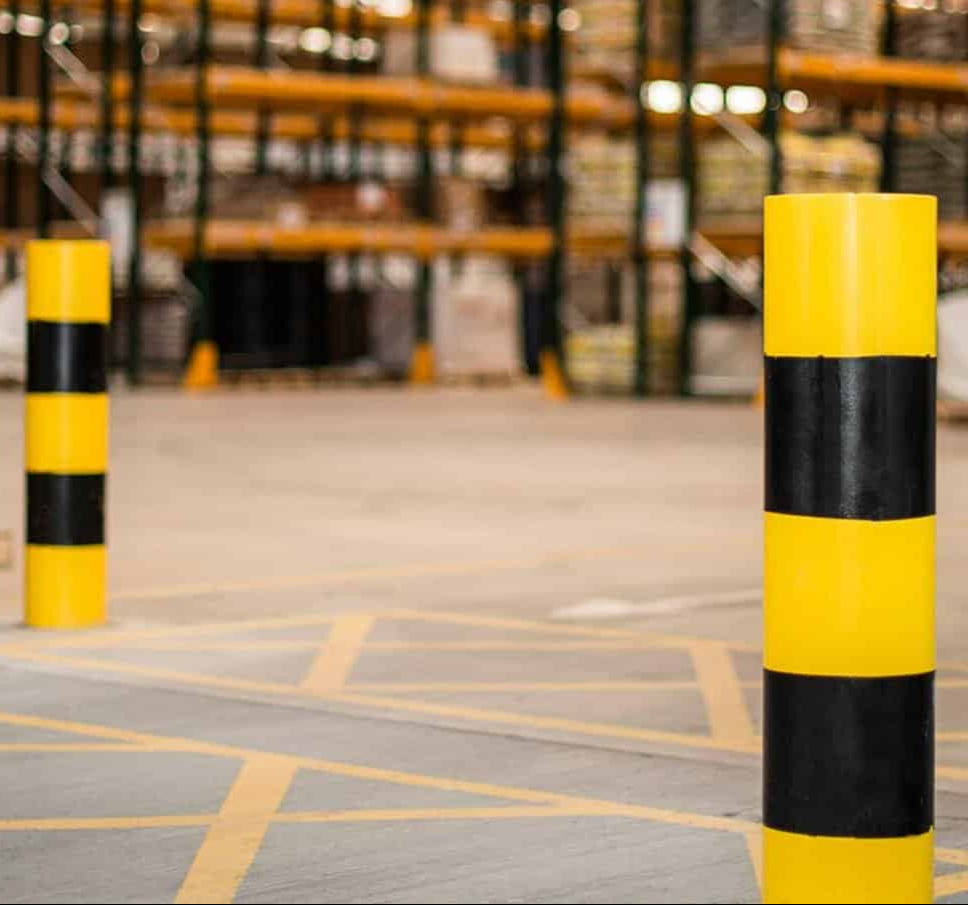 Heavy-Duty Steel Dig-In Bollard H1200mm x D114mm - Galvanized or Safety Yellow (RAL1007)