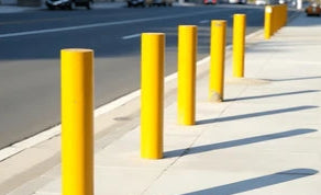 Heavy-Duty Steel Dig-In Bollard H1200mm x D114mm - Galvanized or Safety Yellow (RAL1007)